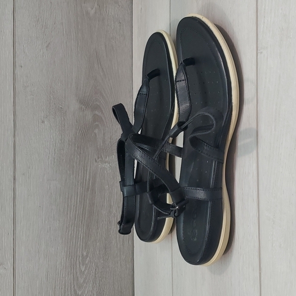 Ecco Womens Comfort Leather Thong Flip Flop Flats Sandals sz 40/9-9.5 - Picture 2 of 11